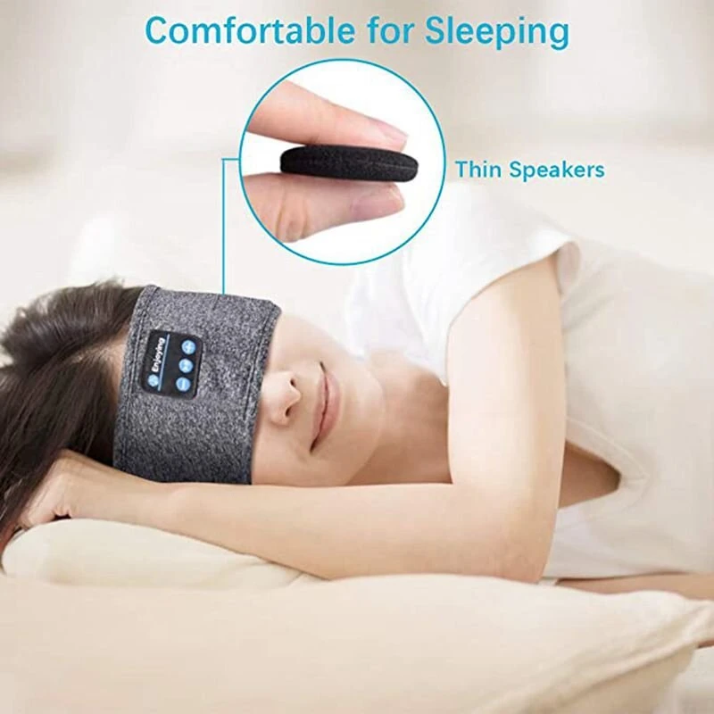 (image for) KALOAD Yoga Soft Sleep Eye Mask 3D Contoured Music Play Sleeping Headphones Answering Phone Calls Wireless Sport Mask with Built-in Battery for Deep Sleep