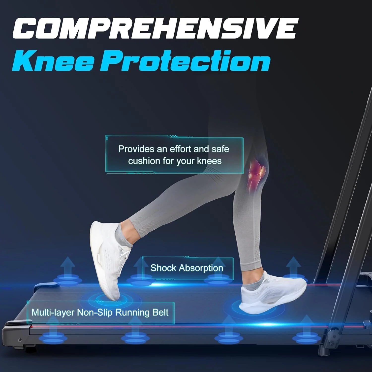 (image for) [USA Direct] Bominfit ZX2 Under Desk Treadmill 1400W Power 12.5km/h Max Speed 120kg Weight Capacity Thin Silent Walking Pad Treadmill with LED Smart Display for Home Gym Workouts